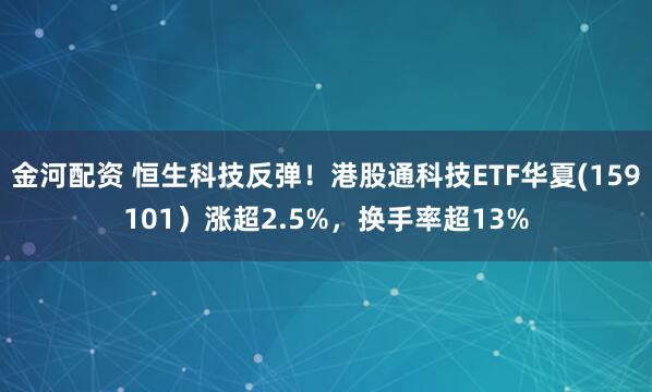 金河配资 恒生科技反弹！港股通科技ETF华夏(159101）涨超2.5%，换手率超13%