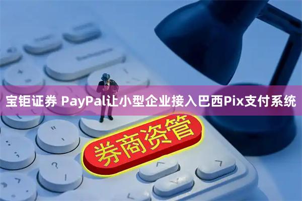 宝钜证券 PayPal让小型企业接入巴西Pix支付系统